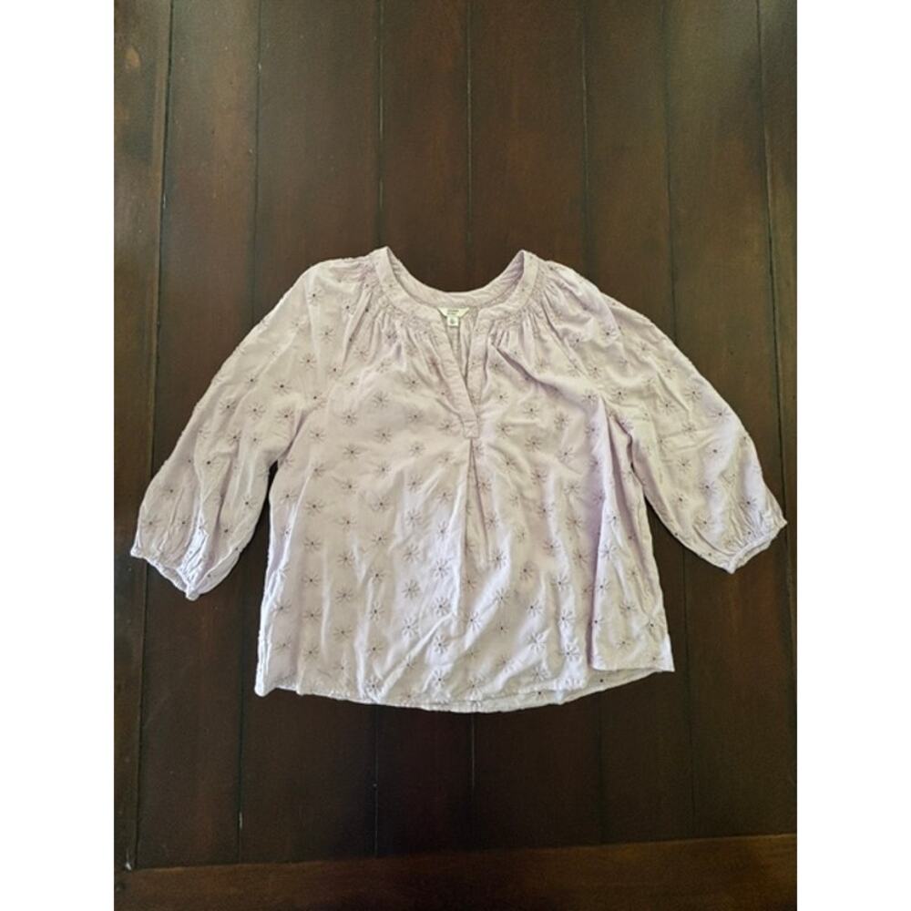 Crown & Ivy Women’s Lavender Embroidered Blouse XL Fully Lined Boho Top